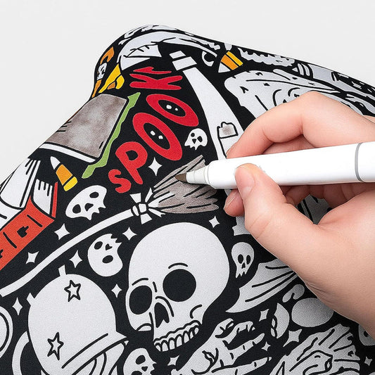 🎨 60% DE RÉDUCTION SOLDE NOËL! ✨ Couverture à Colorier DIY avec Feutres - Tissu Lavable et 10 Feutres Inclus pour Création et Décoration Personnalisée 💖✨