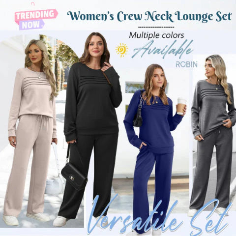 📢📢 60 % de réduction !! ⏰ Ensemble Femme Confort – Haut ras du cou + pantalon à cordon ajustable 👕👖 | Doux, respirant & ultra-polyvalent ✨