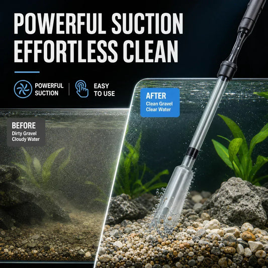 🐠 50% DE RÉDUCTION! 🧹 Nettoyeur de gravier électrique pour aquarium – Aspiration automatique, rechargeable & sans contact – Entretien facile et rapide de votre aquarium 💧