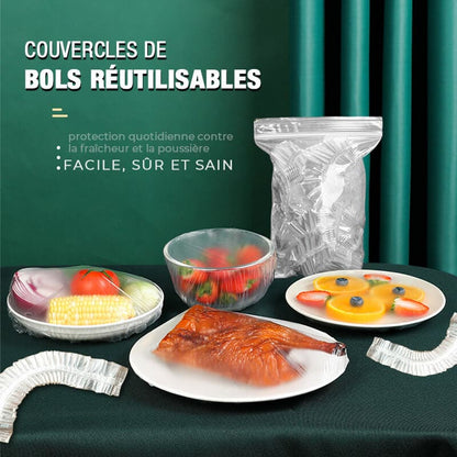 💥🔥 PROMO : 2+3 gratuits ! ✨‑50 % ! 🥗 Sacs de Conservation Fraîcheur – 100 PCS Réutilisables, PEHD/PEBD & Élastiques.