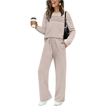 🥳💞 +45 000 vendues🔥60 % de réduction💥Ensemble Femme Décontracté avec Haut et Pantalon à Cordon de Serrage👕👖