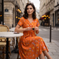 🌸 Robe fleurie à col en V avec nœud à la taille : élégante et décontractée, idéale pour toutes les occasions