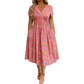 🌸 Robe fleurie à col en V avec nœud à la taille : élégante et décontractée, idéale pour toutes les occasions