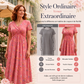 🌸 Robe fleurie à col en V avec nœud à la taille : élégante et décontractée, idéale pour toutes les occasions