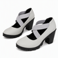 🥳💞 +26 000 vendues🔥👠Chaussures Mary Jane pour femme à bout rond, avec lanières croisées, talon bloc, semelle compensée et découpes, à talons hauts🎁